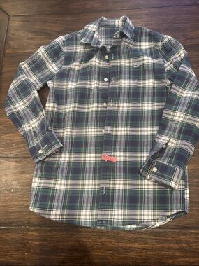 Vineyard Vines Boys Green & Blue Plaid Button-Down Shirt